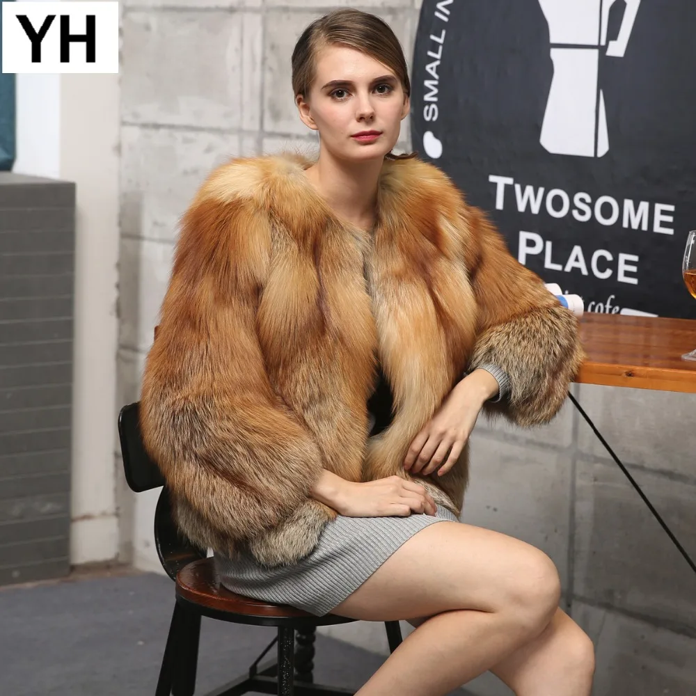 Женское пальто из 2021 натурального Меха чернобурки 100% натуральный мех зимняя