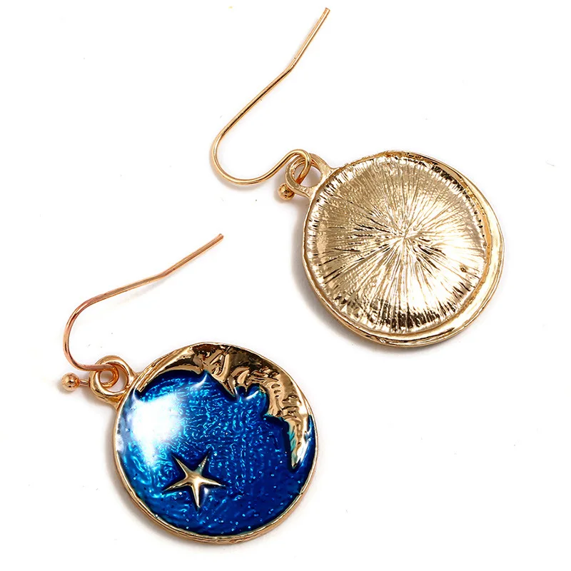 Винтажные серьги женские с подвесками ювелирные изделия со звездой эффектные