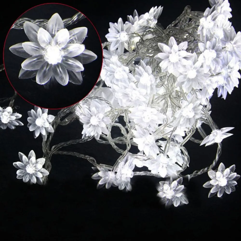 Красивая гирлянда в форме цветка 50LED солнечная энергия наружная садовая для