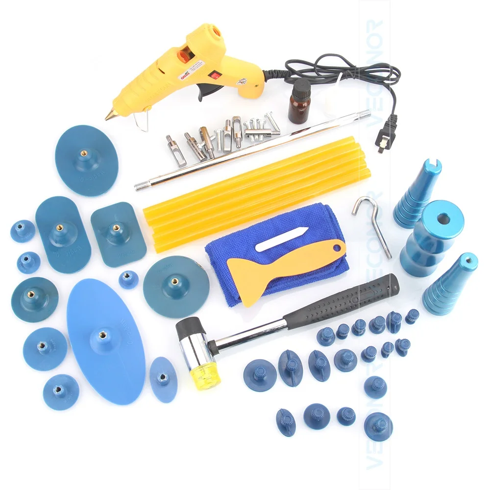 53 pieces set panel dent repair tool auto puller PDR with 30 pcs glue tabs tools |