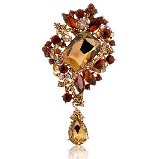 Большая квадратная Брошь Стразы из хрусталя 3 5 дюйма в форме капли воды оптовая