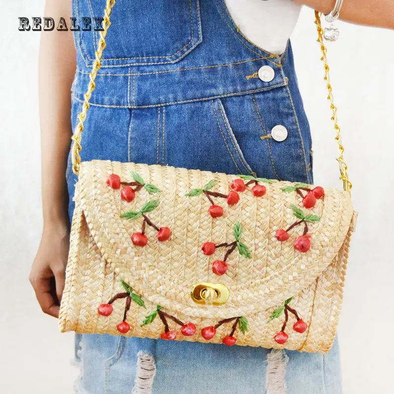 New Beach Bag For Summer Chain Women Messenger Bags Bohemian Style Mini Straw Weave Shoulder Crossbody Square Bolsos | Багаж и сумки