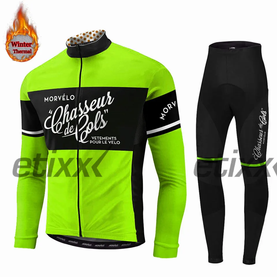 12 Morvelo теплая зимняя флисовая велосипедная футболка, длинный комплект, спортивная одежда для велосипеда, одежда, рубашка, ropa ciclismo - Цвет: 12