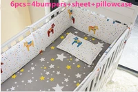 discount 6pcs baby bedding sets baby girl children kid crib bedding set cottonincludebumpersheetpillowcase