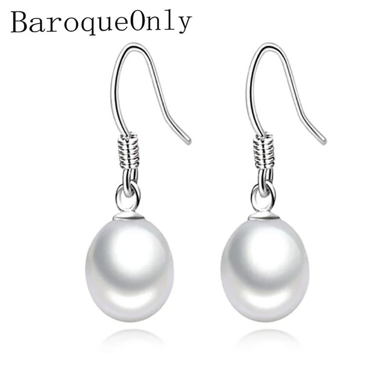 BaroqueOnly 925 пробы, серебряные серьги с пресноводным жемчугом, натуральный жемчуг в форме капли, ювелирные изделия, свадебный подарок, серьги для женщин