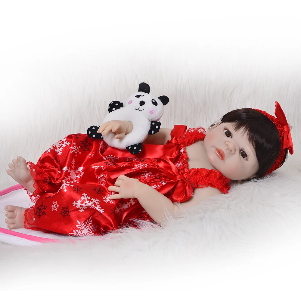 Hot sale Reborn Baby Doll 57cm full Silicone Toy Lifelike girl Kids Birthday Christmas Gifts bebe boneca reborn | Игрушки и хобби