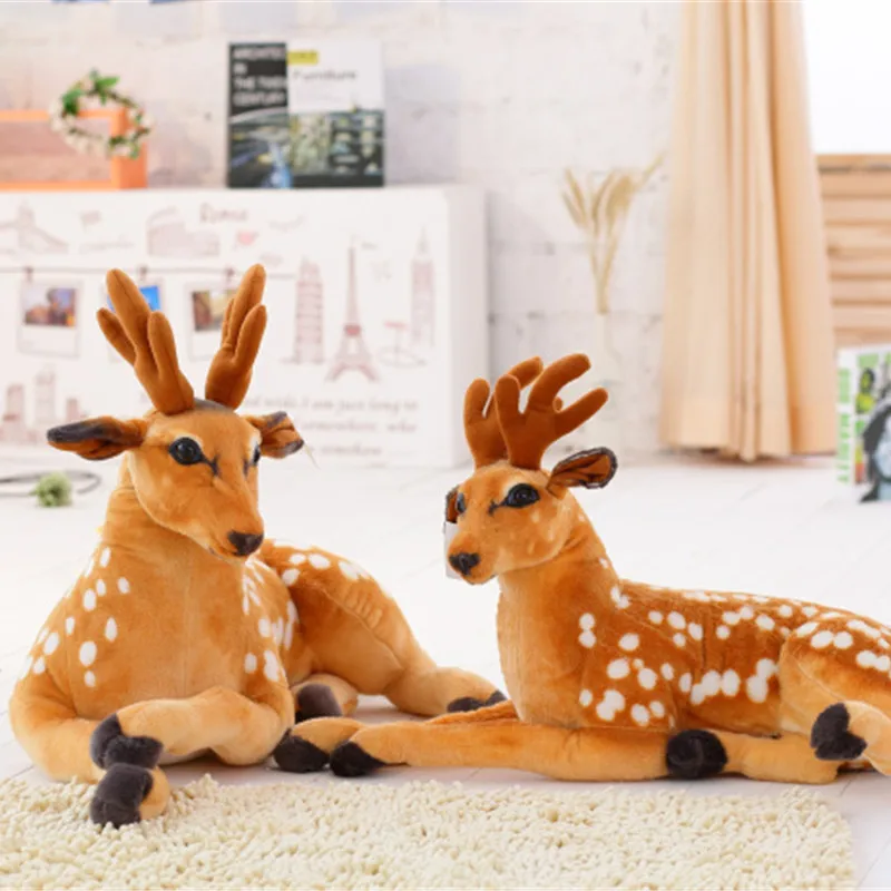 Гигантская Милая модель плюшевого животного игрушка мягкая подушка Kawaii Sika игрушечный Олень жираф детские подарки на день рождения ребенка реквизит для фотографий