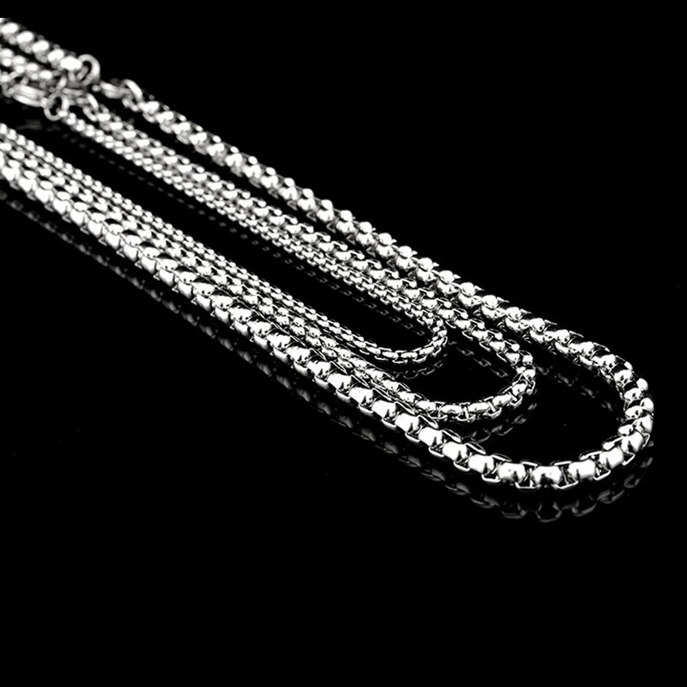 New long vintage Square Pearl width 5.0mm stainless steel chain hot sale fashion jewelry Silver Color STN-013 | Украшения и