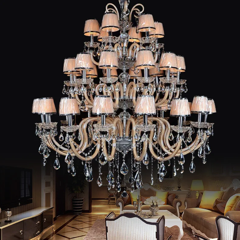 Современная светодиодная Люстра для гостиной 30 шт. Большая хрустальная лампа