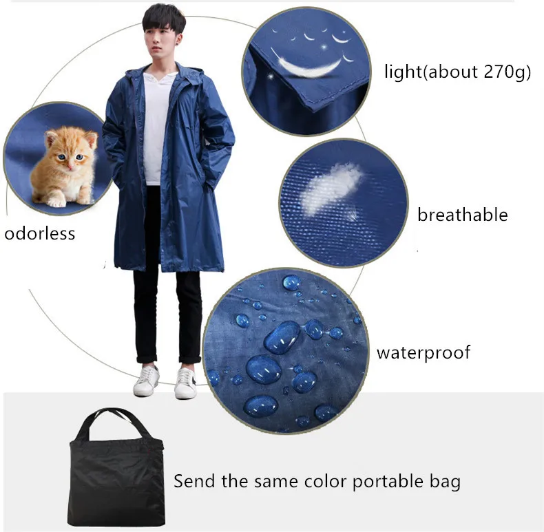 Длинный непромокаемый плащ для мужчин и женщин верхняя одежда пончо куртка