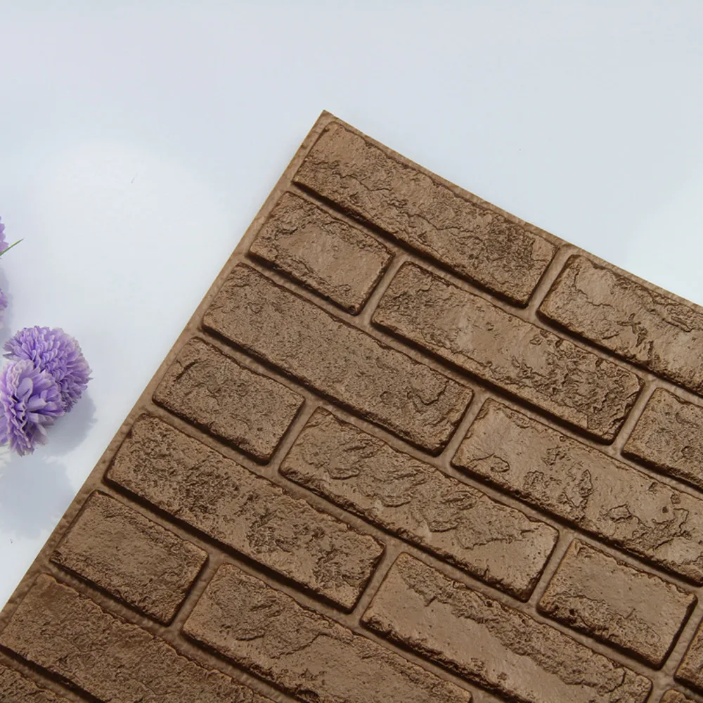 Новинка 2020 3D настенная бумага кирпичный камень деревенский эффект самоклеящаяся