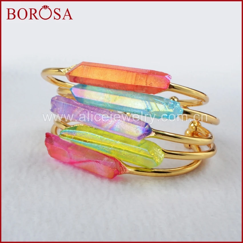 BOROSA Бесплатная доставка друзные манжеты желтое золото гальваническое
