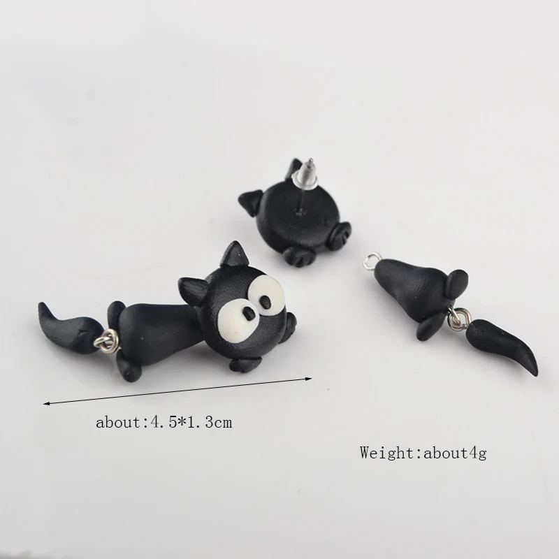Серьги-гвоздики Anise из полимерной глины 3D ручной работы с милыми рисунками тигра