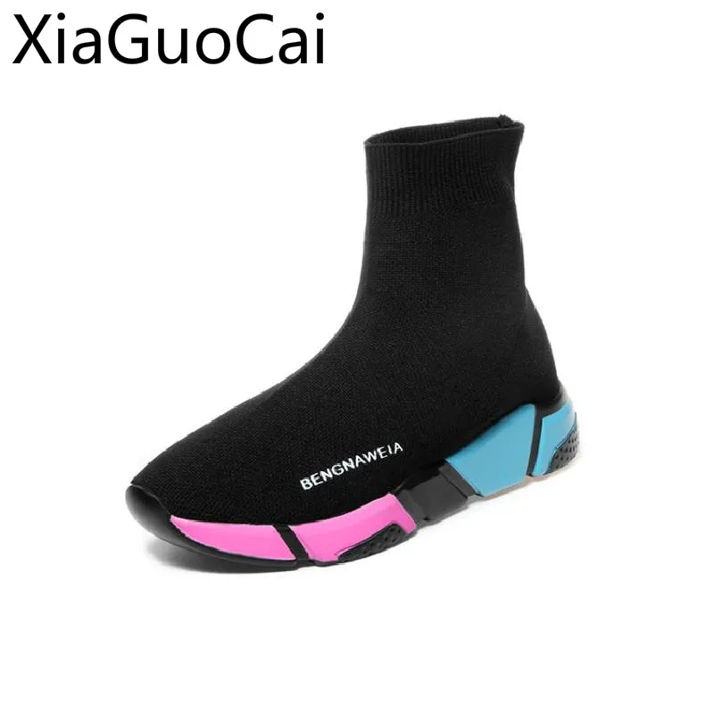 Модные женские носки обувь Женская Весенняя вязаная Стрейчевые и ботинки с