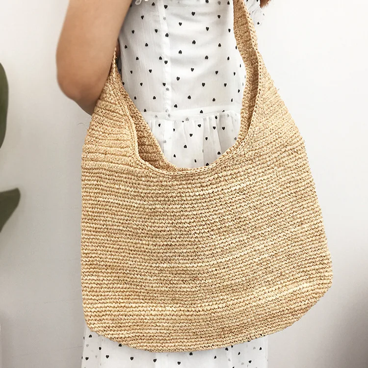 Летняя женская Пляжная сумка ручной работы из ротанга вязаная Большая
