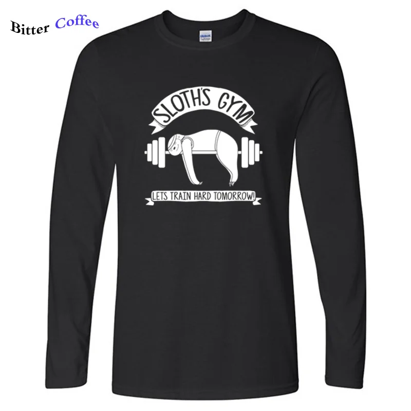 

2021 Autumn Funny Sloth Lets Train Tomorrow T Shirt men crazy animal city t-shirt Novelty Cute Sloth adult brand clothes