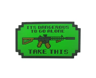 6 Ретро видео игра легенда Zelda Dangerous Go Alone Take Gun Rifle Калашников AK 47 AK47 Боевая тактическая нашивка, значок, аппликация - Цвет: 6