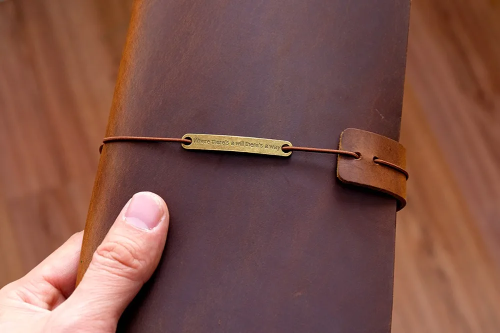 Yellow brown Блокнот из натуральной кожи для путешествий, дневник из воловьей кожи, резиновый ремешок для путешествий ручной работы - Цвет: Yellow brown