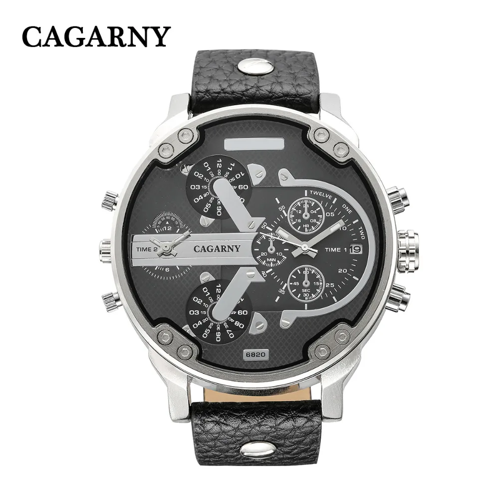 Reloj Hombre Роскошные Брендовые мужские часы CAGARNY с кожаным ремешком кварцевые часы военные спортивные мужские часы Relogio Masculino