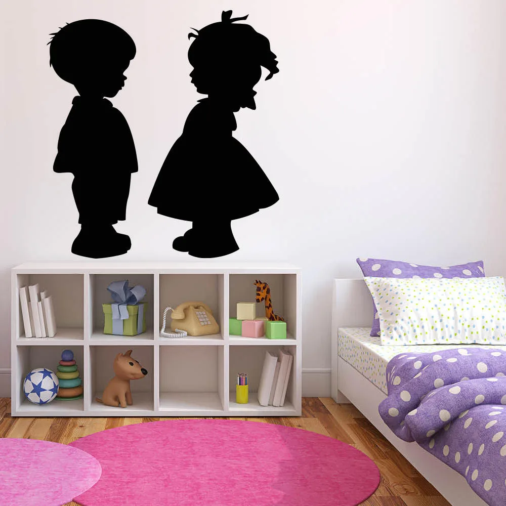Милые настенные Стикеры для девочек и мальчиков Наклейки декора комнаты
