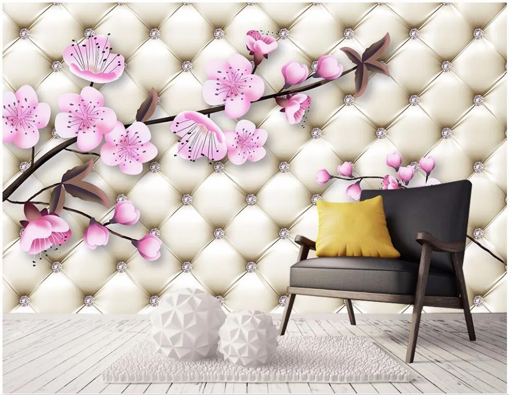 

3d wall murals wallpaper for walls 3 d photo wallpaper custom mural Peach soft package TV background wall living room painting