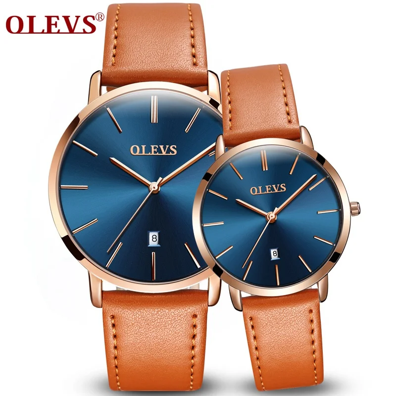 

OLEVS Hot Sports Watches Lover's watch Top Brand Luxury Couple watch Casual Waterproof Quartz Leather Band Men and Women Watch