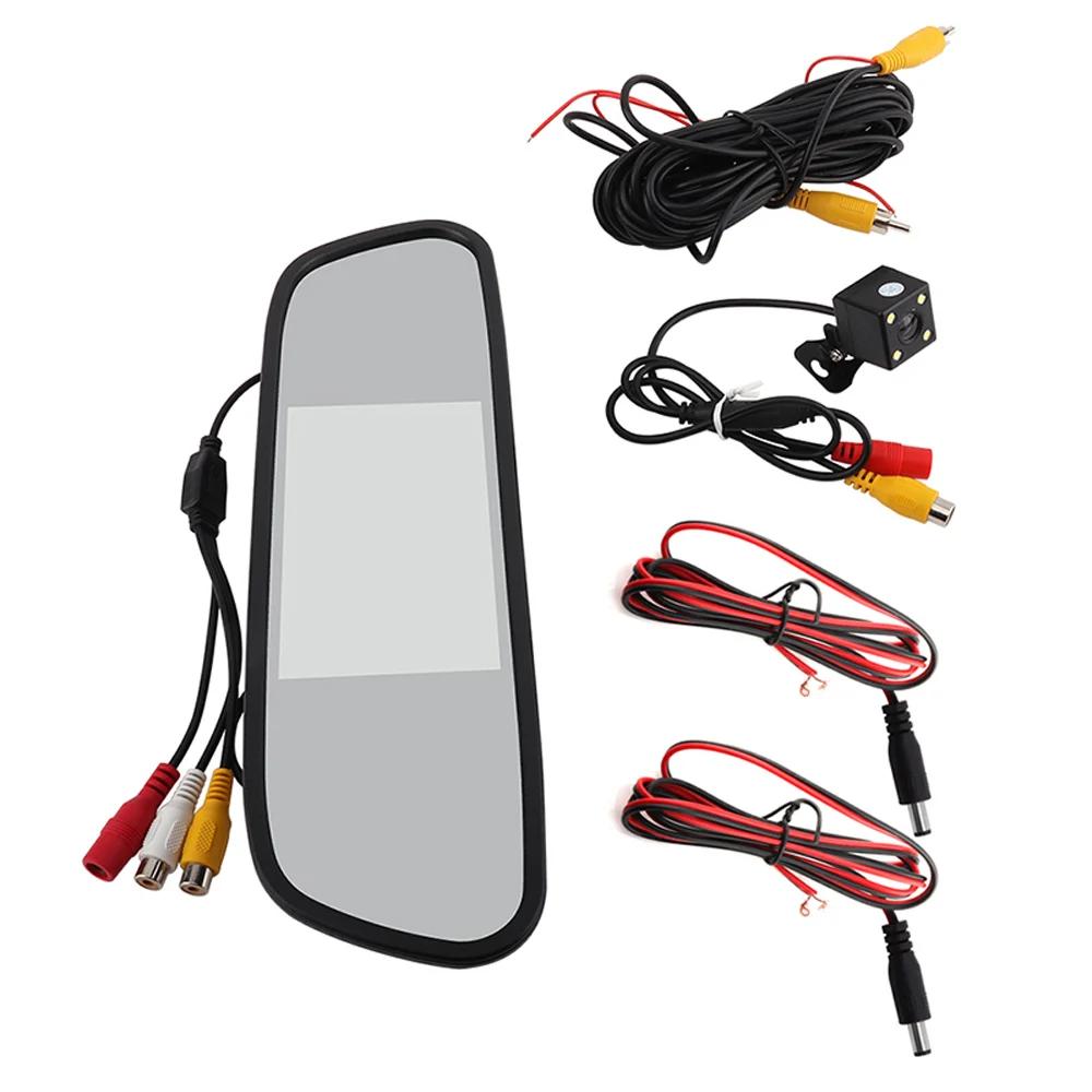BORUiT " автомобильное зеркало заднего вида монитор камера заднего вида TFT 800*480 lcd Автомобильный 4 Светодиодный монитор ночного видения Система помощи при парковке - Цвет: B