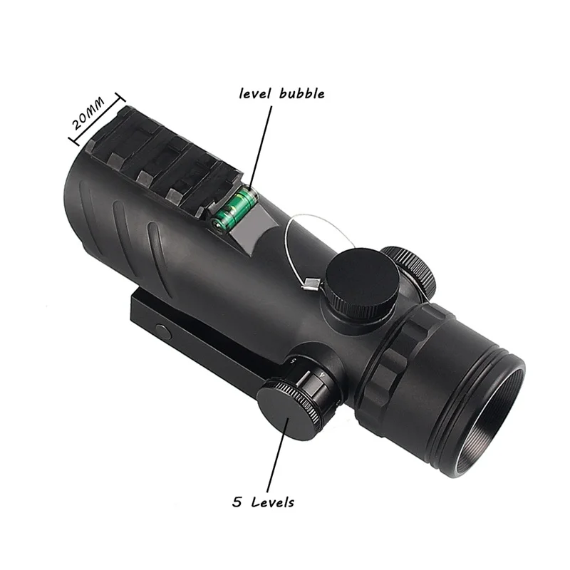 Новинка, рефлекторный Прицел Acog, tutacal, красный точечный прицел, пузырьковый уровень, 20 мм, рельсовое крепление, красный точечный прицел, прицел для охоты, страйкбола, винтовка