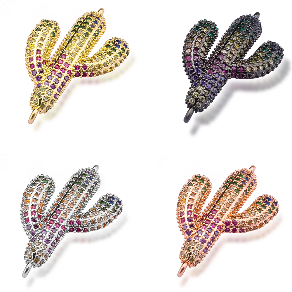 Complete animal charms bracelet jewelry connector accessories for diy bracelet making copper zircon micro pave cz wholesale