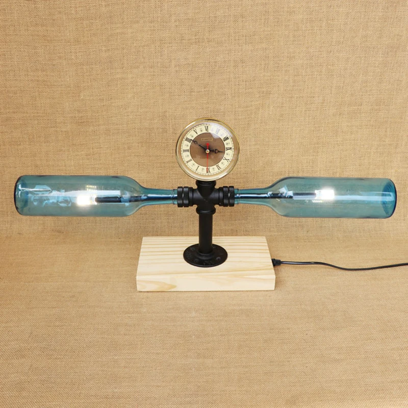 Современная окрашенная искусственная настольная лампа винтажные часы G4 для