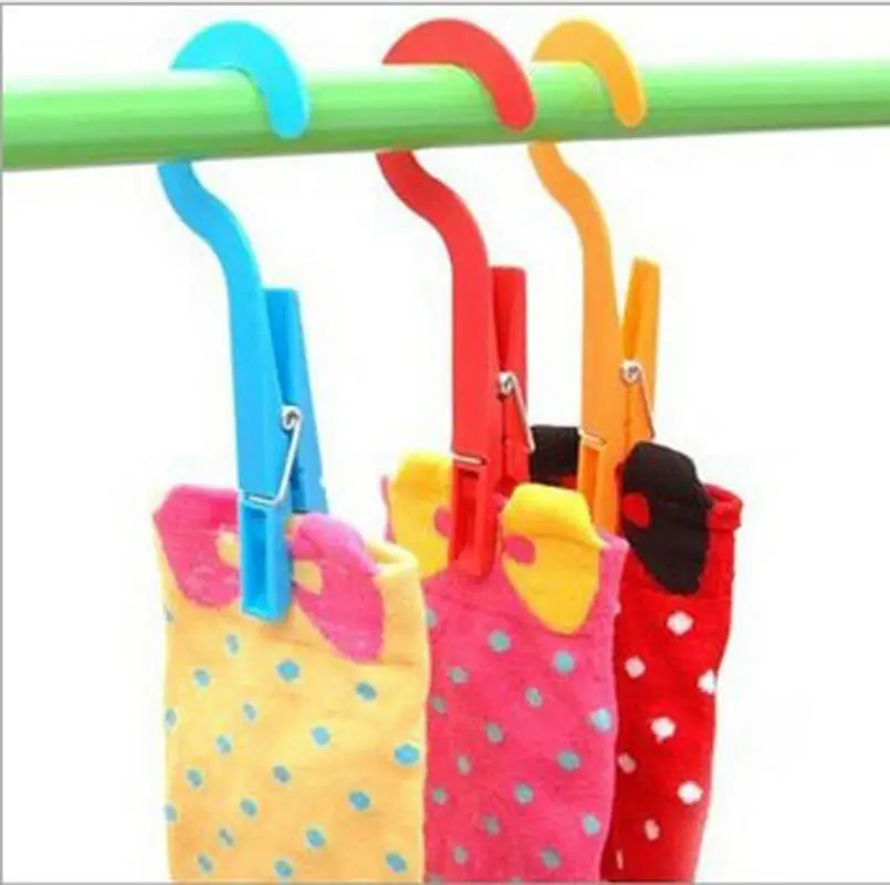 

1pc Portable Convenient Home Laundry Travel Clothes Towels Hangers Socks Hook Towels Clips