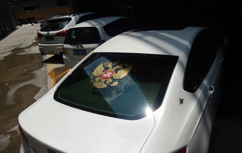 45x45 см большая наклейка Герб России автомобильный стикер для заднего стекла крыши на машину русский Орел Наклейка большая наклейка на заднее стекло крышу авто