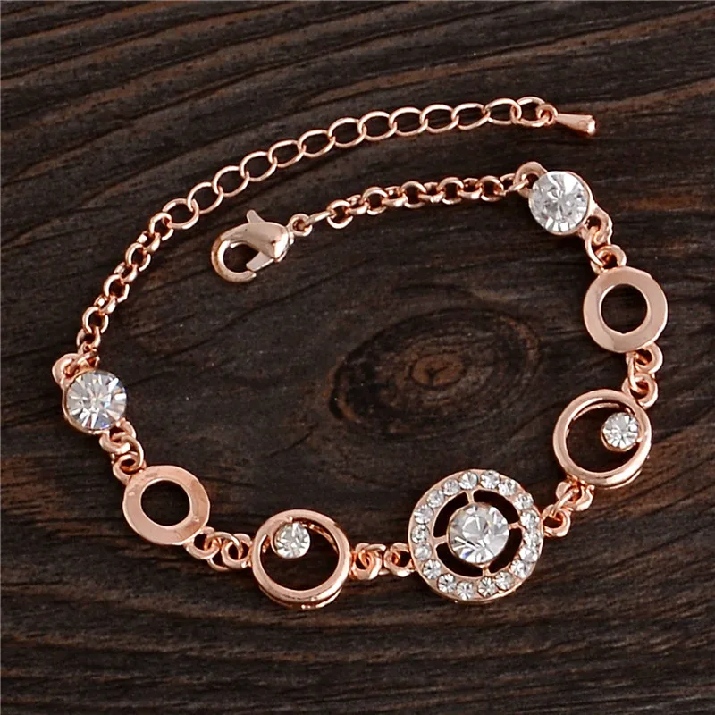 0363 Dama Brazalete браслеты из розового золота Заполненные Циркон угол с крыльями для