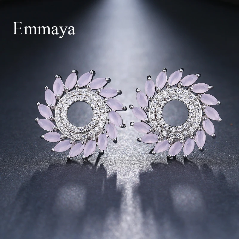 Женские серьги-гвоздики с фианитами Emmaya 6 цветов | Украшения и аксессуары