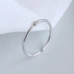 Стерлинговое Серебро S925 темперамент дикий минималистский мелкий циркон кольцо для открытия указательный палец кольцо женские ювелирные изделия - Цвет камня: Platinum
