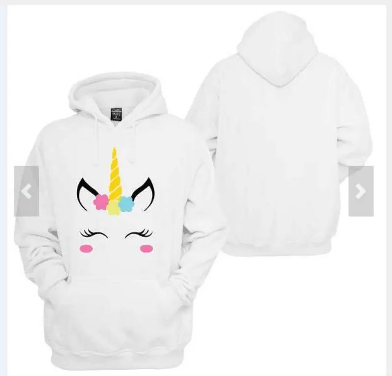 Женские толстовки с капюшоном и принтом единорога длинным рукавом Пуловеры