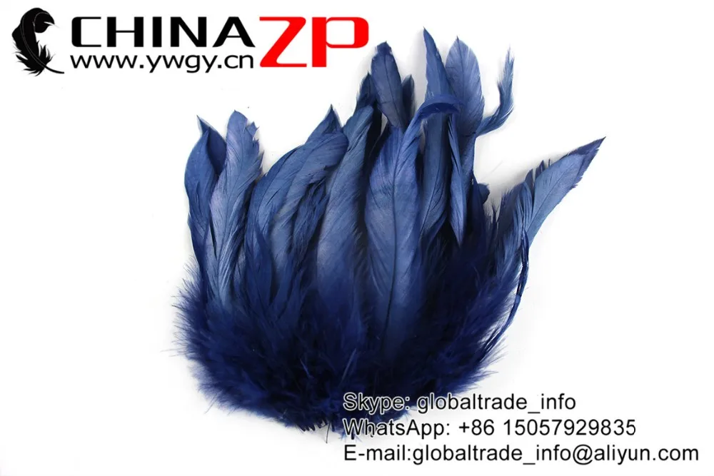 CHINAZP завод Размер "-8"(15-20 см) 200 шт./лот выбранный Прайм качество окрашенный темно-синий с цыплёнком Coque перья