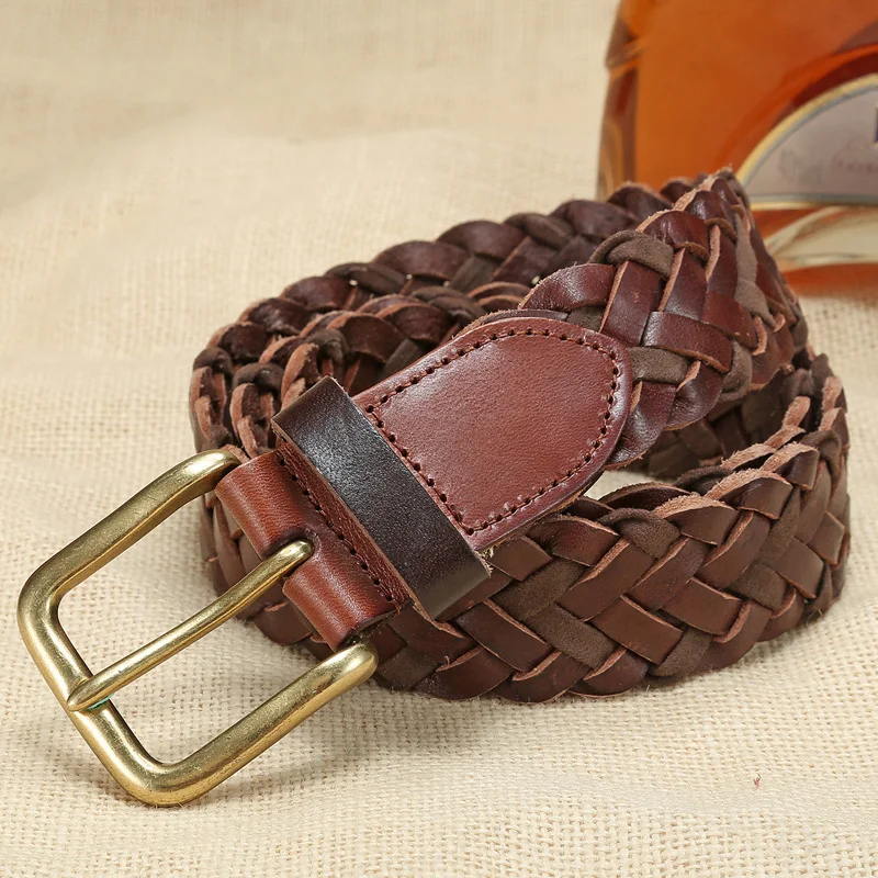 Плетеный кожаный пояс мужской ручной работы|leather men's belt|men beltbelts men leather |