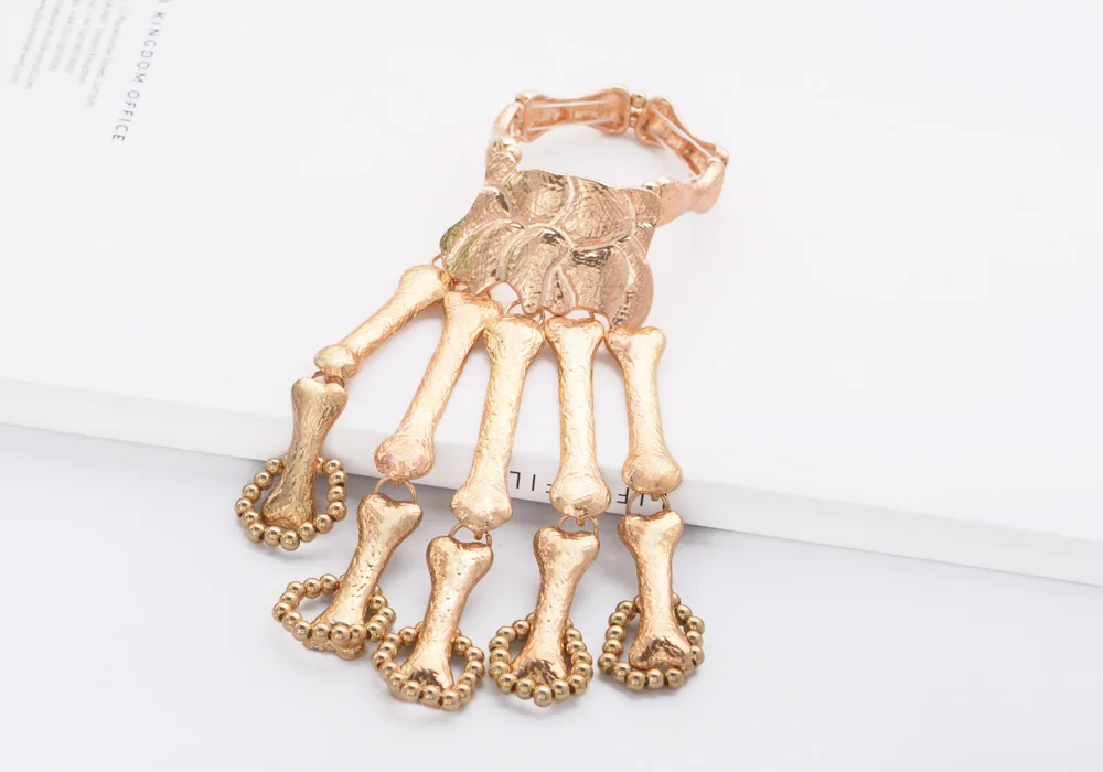 Новый Популярный шикарный панк готический скелет черепа кольцо на палец