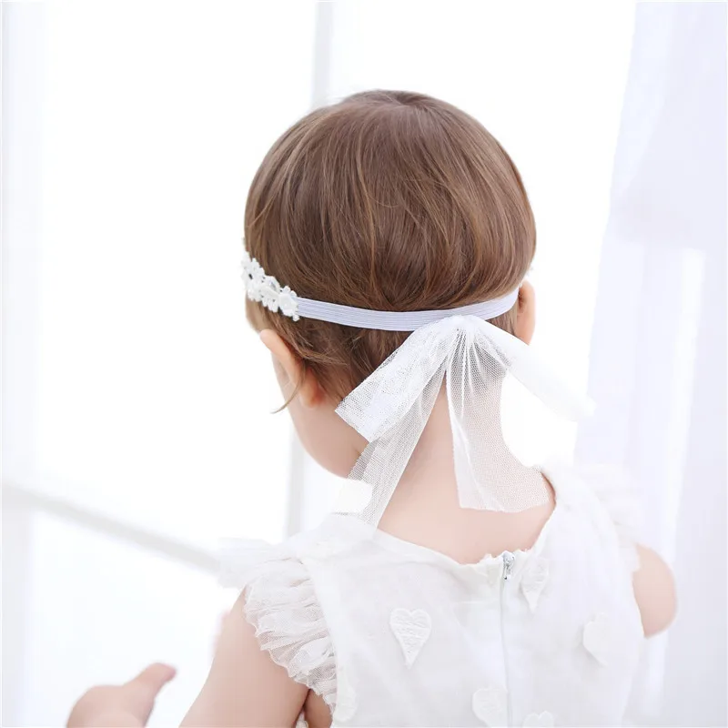 Baby Girls Fashion New Hairhoop Crown Princess Pearl Lace Hairband Newborn Flower Pattern Lovely Hair accessories Hot Sale | Мать и