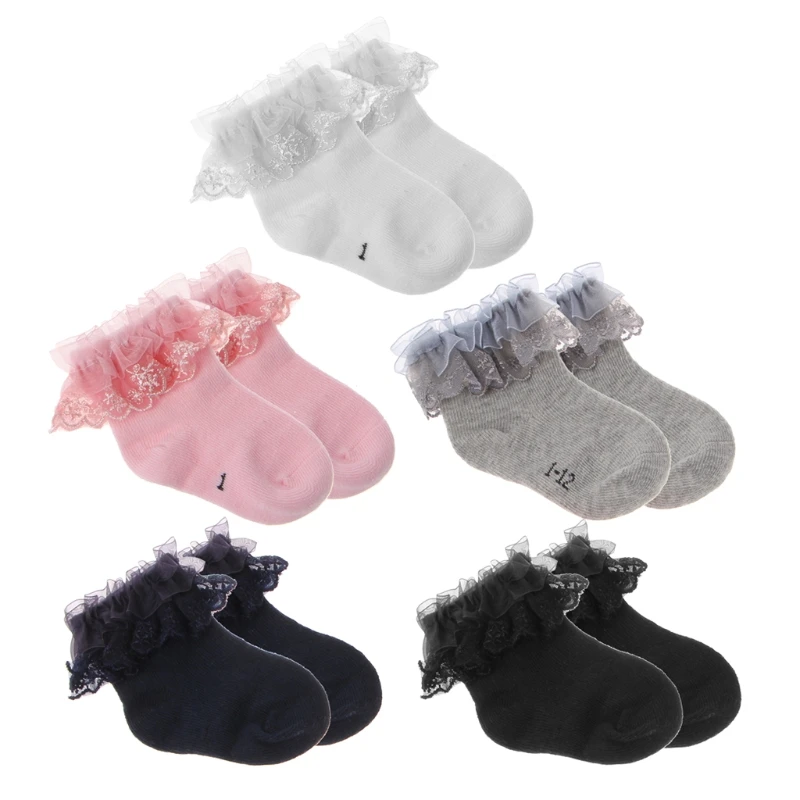 

Newborn Baby Cotton Socks Lace Princess Combed Socks for Girls Infant Babe Socks