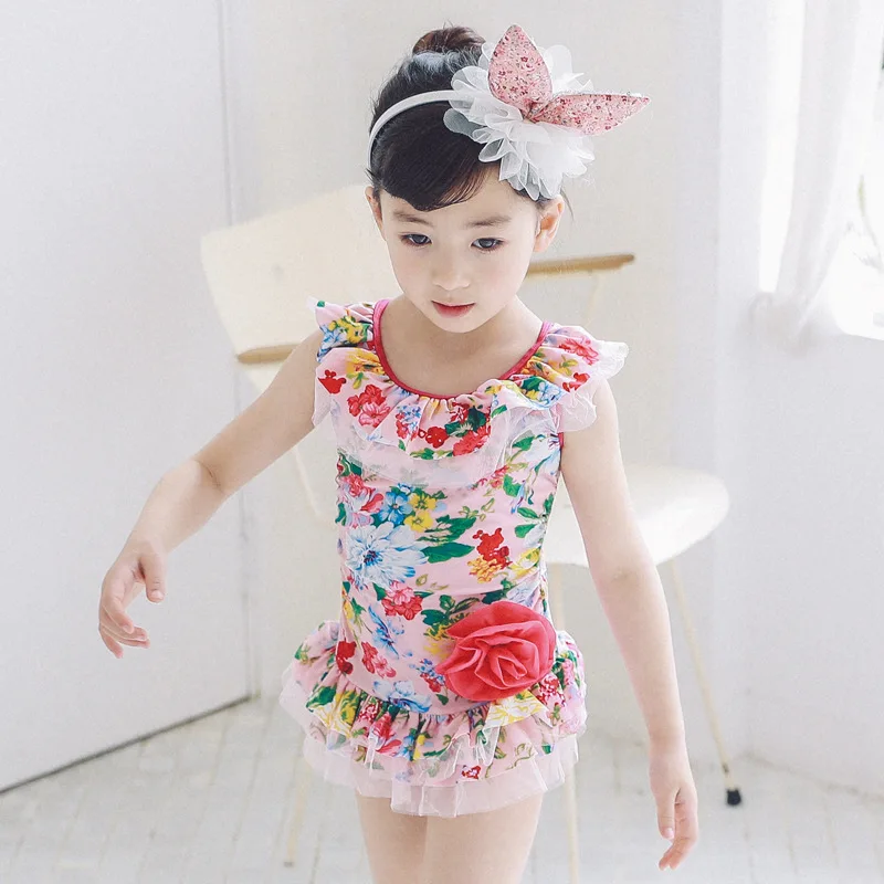 2019 корейский цветочный купальный костюм детский кружевной принцессы для