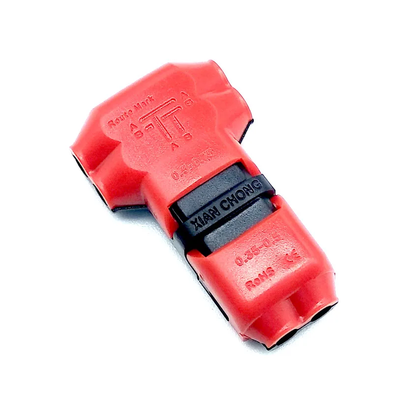 Red-T2 5pcs 5 шт. 1/T тип 1pin 2pin быстрый фиксатор соединения провода разъемы для терминалов обжимной Электрический автомобильный аудио 24-18AWG набор проводов - Цвет: Red-T2 5pcs
