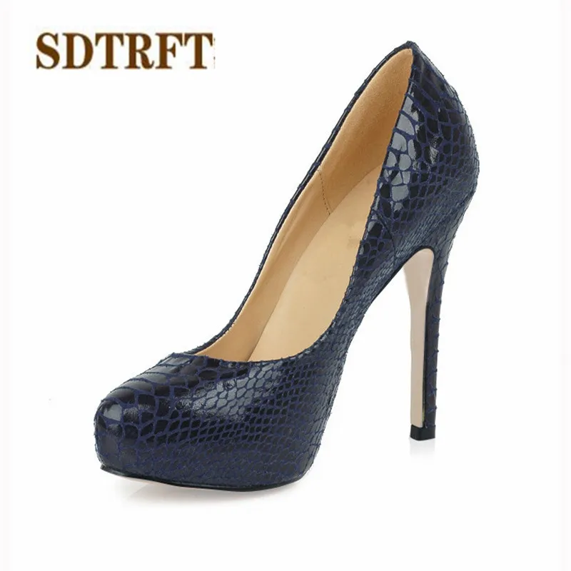 SDTRFT/женские туфли на шпильках 11 см большие размеры: 35 42 43|sapato feminino|snake print pumpsprint pumps |