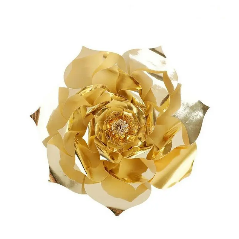 Золотой NEW Paper Flower Backdrop Wall Giant DIY Rose Flowers Wedding Party Decor 30 cm - Цвет: Золотой