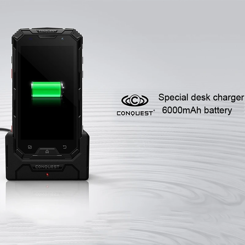 Conquest S8 PTT Walkie двусторонний смартфон MTK6753 3 ГБ 32 5 дюймов Celular 6000 мАч Android 7 0 NFC прочный