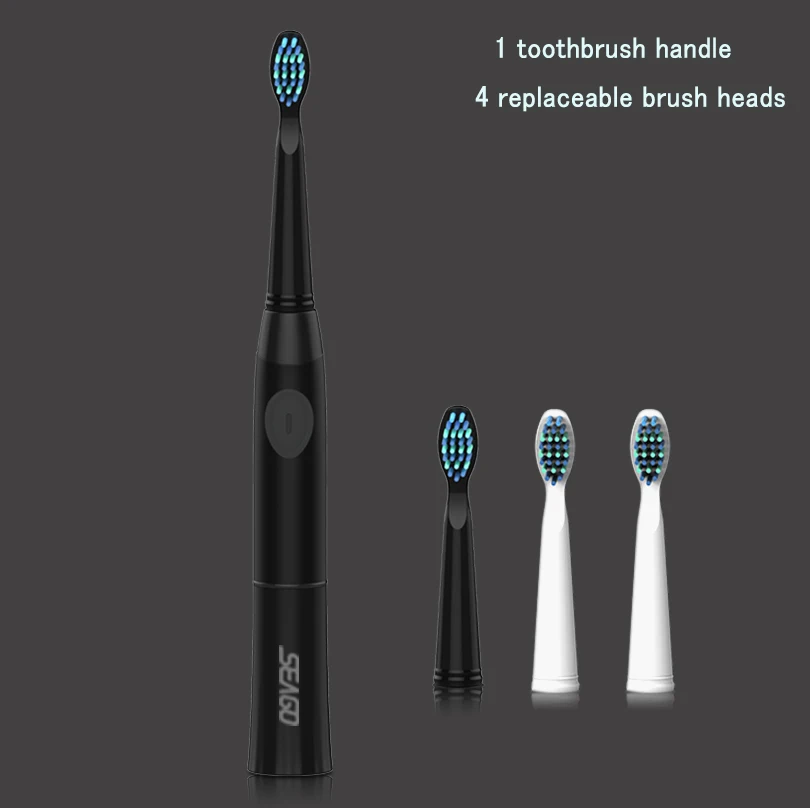 black tooth brush SEAGO электрическая зубная щетка таймер для взрослых электрическая зубная щетка Водонепроницаемая щетка Зубная щетка ультразвуковая щетка E2 - Цвет: black tooth brush