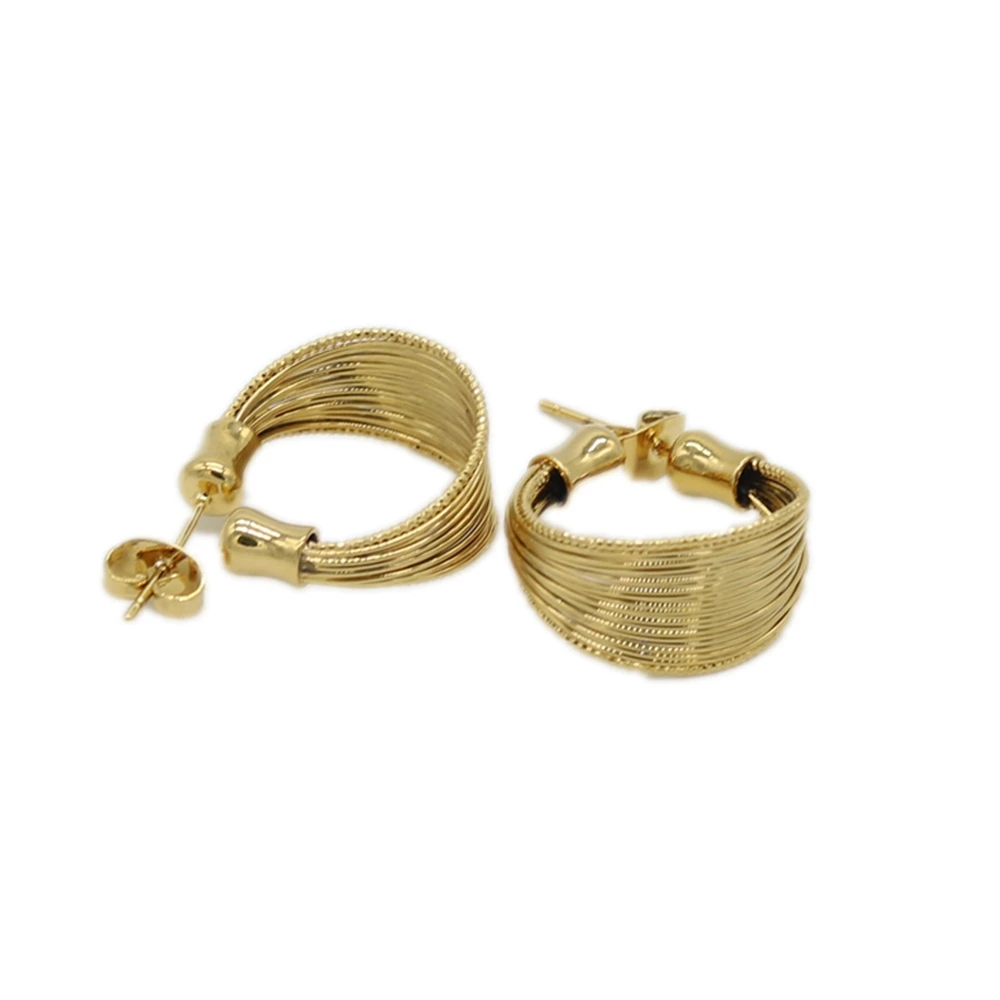

Circle Stud Earrings Yellow Gold Filled Classic Womens Pierced Earrings Gift