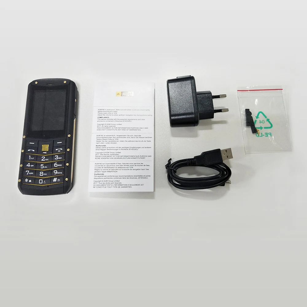 AGM M2 IP68 водонепроницаемый мобильный телефон 1970 мАч большой аккумулятор открытый мобильный телефон 2G GSM 0.3MP камера 2,4 дюймов две sim-карты телефон
