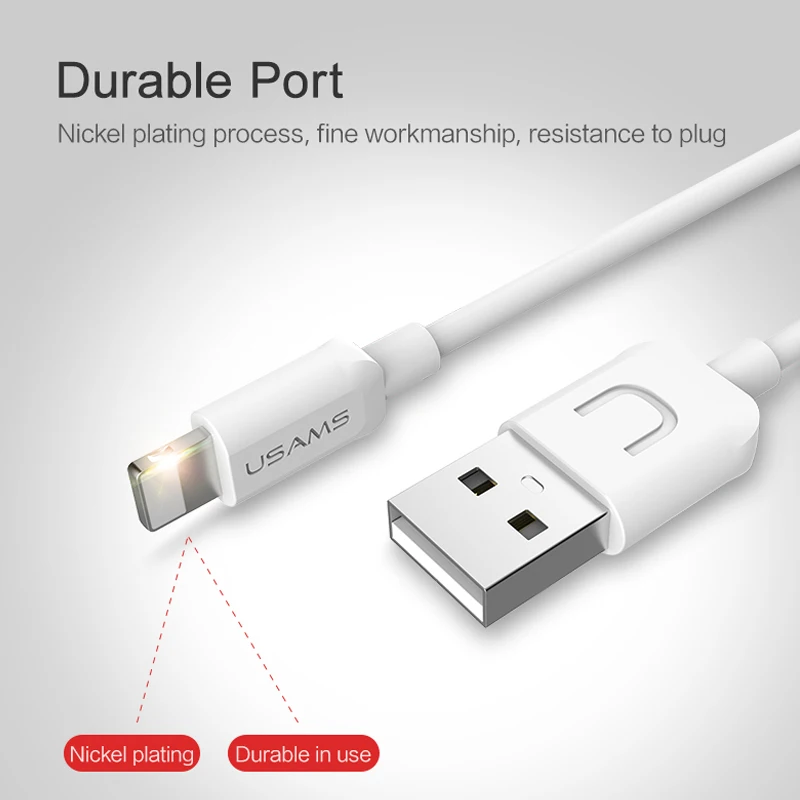 10 шт./лот USAMS USB кабель для iPhone IOS 11 9 2A быстрое зарядное устройство Usb зарядный X 8 7 6 5